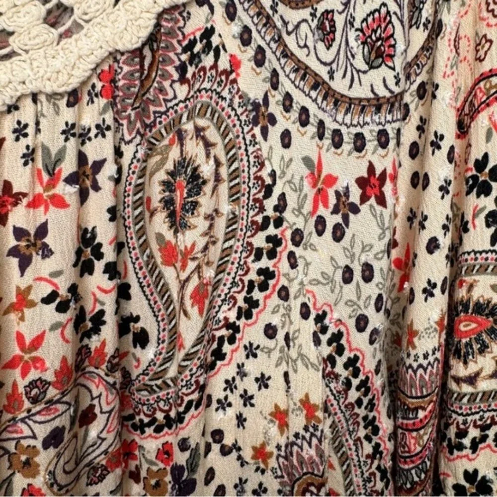 Torrid Babydoll Clip Dot Crinkle Gauze Crochet Neck Top Size 2x - Picture 8 of 16